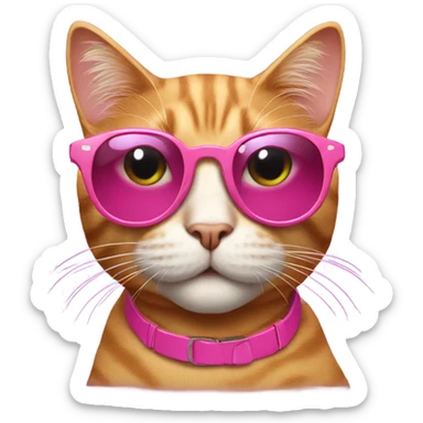Cool Cat with pink sunglasses sticker