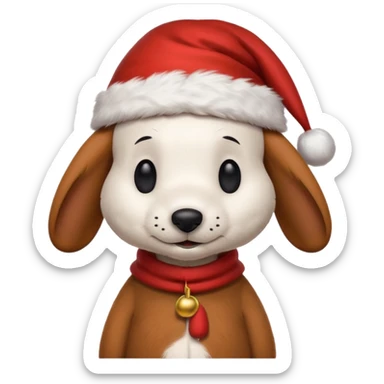 Snoopy wearing and Christmas hat human rabbit sticker