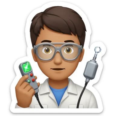 a man testing hardware electricity sticker