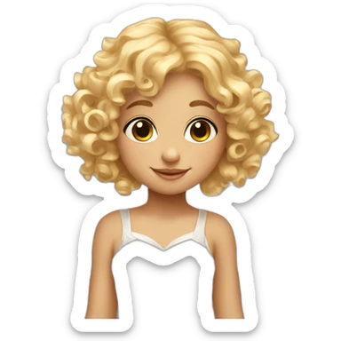 cute Angel fairy with wings and curly blond hair sticker