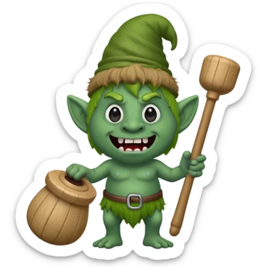 troll holding plunger sticker