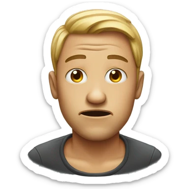 Person going cross eyed crazy sticker