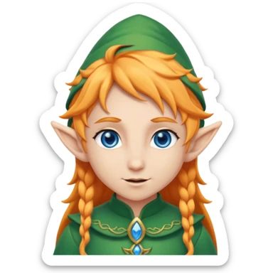elf with bright hair and blue eyes sticker