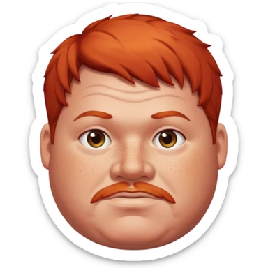 fat man with red hair sticker