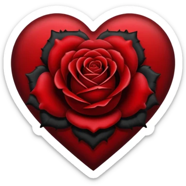 heart with black gothic rose sticker
