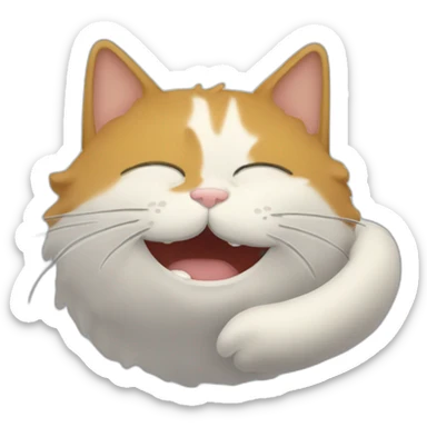 Un chat qui vomie des arcs en ciels sticker