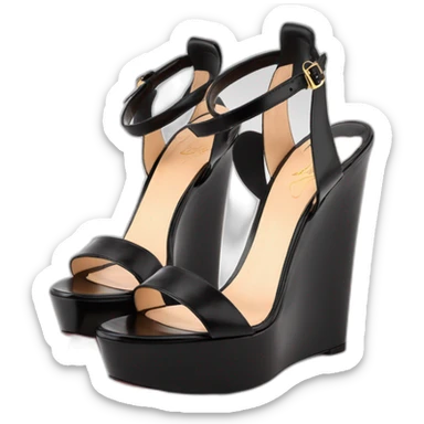 Sandal Platform wedges black louboutin sticker