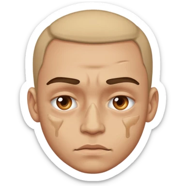 bruises near the man's eye sticker