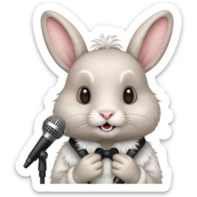 rabbit with microphone sticker