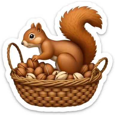 nut basket for squirrel sticker