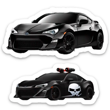 Darth Vader Batman and First Order Jet Trooper themed Scion FR-S  sticker
