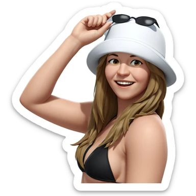 happy girl in bikini sticker