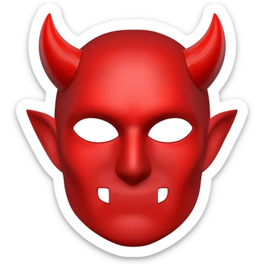 Devil's wear angle emoji mask sticker
