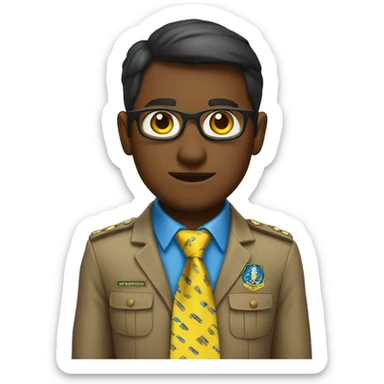 Scoutwith yellow and blue necktie sticker