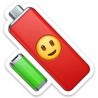 I want a emoji of low battery ang high battery, the low battery's collor is red and the high battery's color is green sticker