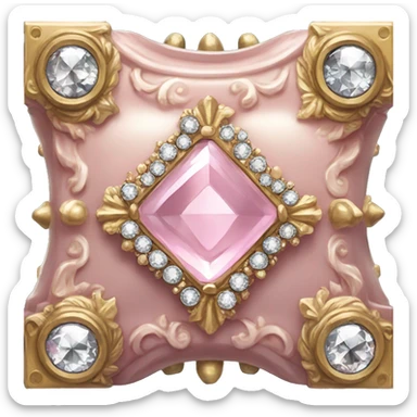 Pale pink Rococo Treasure box filled with diamonds sticker