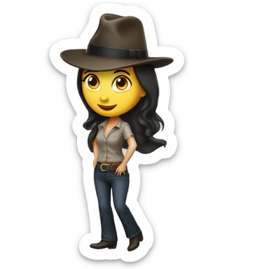 Tango dancing girl in Akubra hat sticker