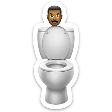 Skibidi toilet  with man in toilet  sticker
