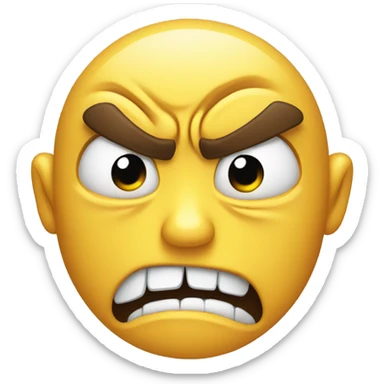 angry face tearing up sticker