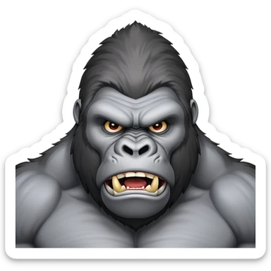 A mad strong silverback gorilla  sticker
