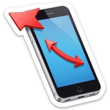 mobile phone and arrow sticker