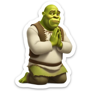 Shrek praying sticker