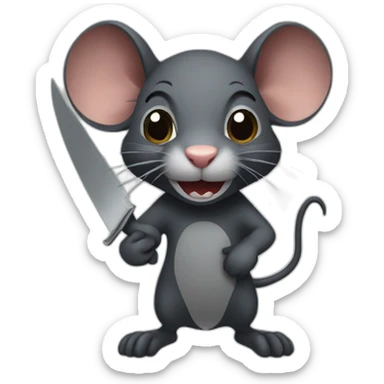 dark rat with knife sticker
