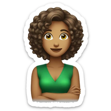 Mulher cabelo castanho claro curto de um lado olhos verdes na academia  sticker