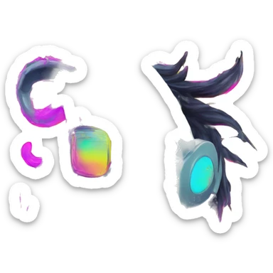 .Zombie_ Vaporwave black holographic oilslick zombie unicorn yellow caution tape and a vinyl sticker