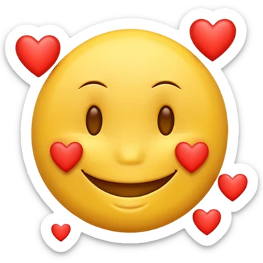 Smiley face with hearts around it  sticker
