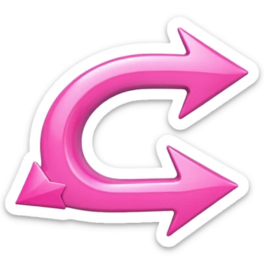 Pink curved arrow sticker