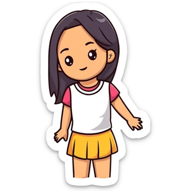 Latina girl with straight hair sticker