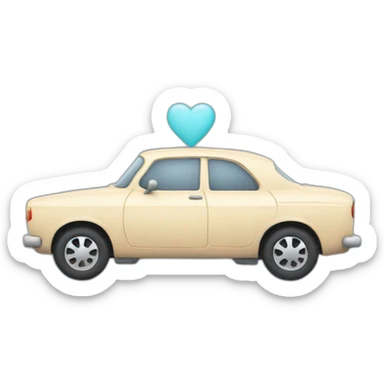 Car with a shape of heart sticker