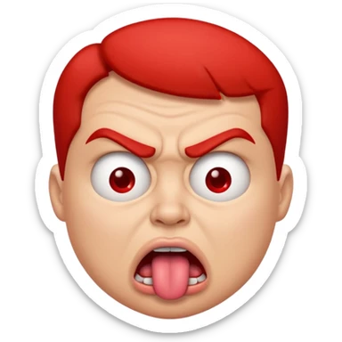 Angry face with face with tongue out sticker