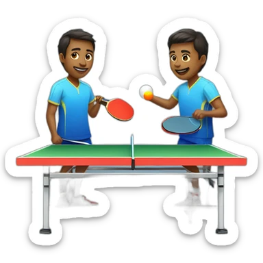 people playing table tennis  sticker