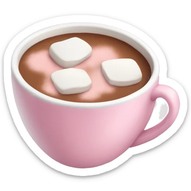 Light pink hot coco with marshmallows sticker