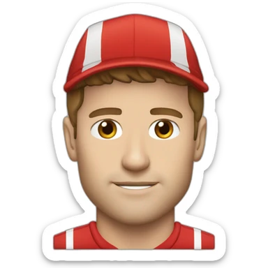 Steven Gerrard wearing a red cap sticker