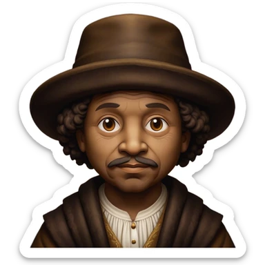Cinematic Realistic Rembrandt Pop Culture Emoji, depicted with dramatic chiaroscuro reminiscent of the master, rendered with lifelike detail and moody historic lighting. sticker