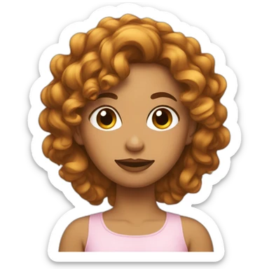 Femme cheveux ondulé qui fait un calin sticker