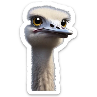 ostrich head smug anime sticker