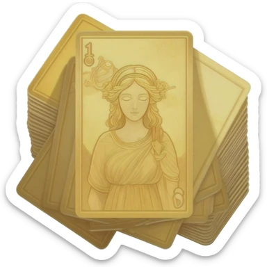 vintage golden lenormand cards pile deck from the back side goddess aphrodite inspired sticker