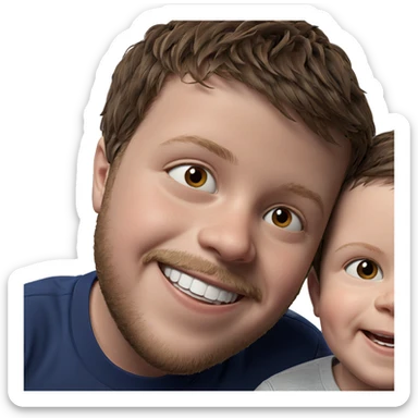 smiling boy with brown hair sticker