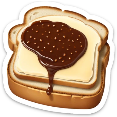 slice of bread with with a squeeze of vegemite sauce on top sticker