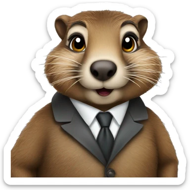 Groundhog who is a secretary sticker