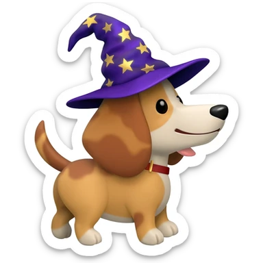 Dog wizard sticker
