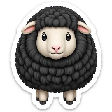 black sheep emoji with black wool sticker