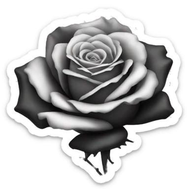 Rose black sticker