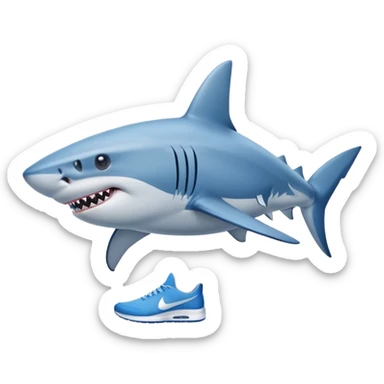 shark wearing blue nikes sticker
