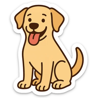 flat toon style labrador dog cheerful sticker
