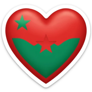 Herz mit marokkanischer Flagge  : Herz Rot und Flagge Stern Grün sticker